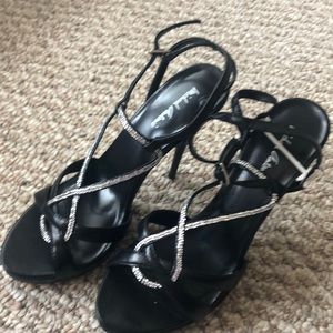 New black & rhinestone stilettos
